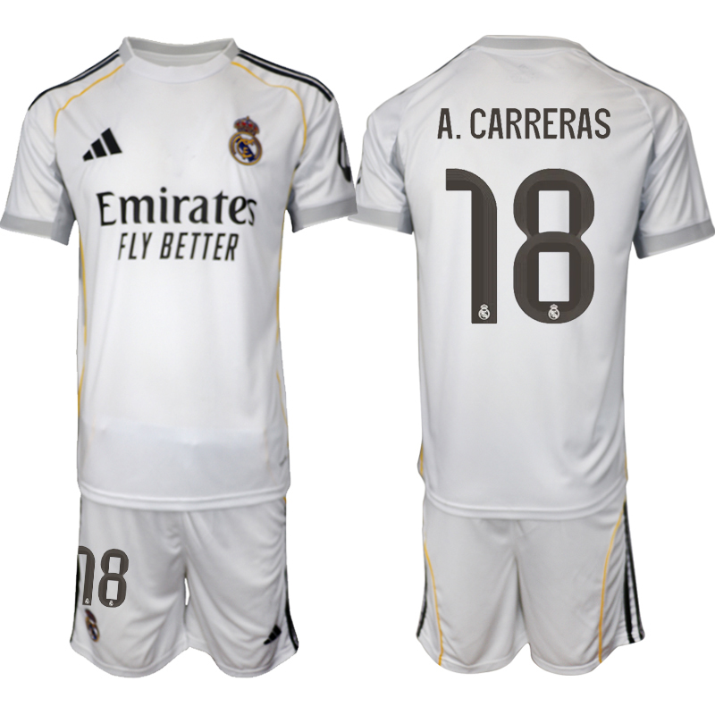 Men 2025-2026 Club Real Madrid home white 18 Soccer Jersey 01